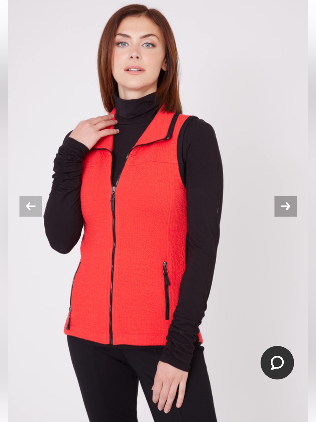 Dolcezza Red Sleeveless Zip-Front Women's Vest